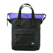 Roka Bantry B Small Creative Waste Two Tone Recycled Nylon Backpack - Black/Simple Purple