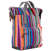 Roka Bantry B Small Sustainable Canvas Striped Backpack - Multi-colour