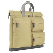 Roka Blackfriars M Large Recycled Canvas Messenger Bag - Khaki Brown