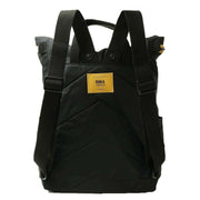 Roka Canfield B Medium All Black Recycled Nylon Backpack - Black/Corn Yellow