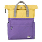 Roka Canfield B Medium Creative Waste Two Tone Recycled Canvas Backpack - Imperial Purple/Bamboo Yellow