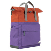 Roka Canfield B Medium Creative Waste Two Tone Recycled Canvas Backpack - Imperial Purple/Orange Rooibos