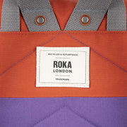 Roka Canfield B Medium Creative Waste Two Tone Recycled Canvas Backpack - Imperial Purple/Orange Rooibos