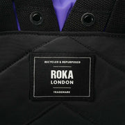 Roka Canfield B Medium Creative Waste Two Tone Recycled Nylon Backpack - Black/Simple Purple