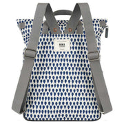 Roka Canfield B Medium Denim Rain Recycled Canvas Backpack - Blue/White