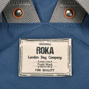 Roka Canfield B Medium Sustainable Canvas Flannel Backpack - Pacific Blue