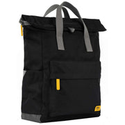 Roka Canfield B Medium Yellow Label Recycled Canvas Backpack - Ash Black