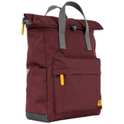 Roka Canfield B Medium Yellow Label Recycled Canvas Backpack - Zinfandel Maroon