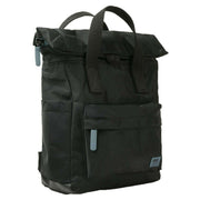 Roka Canfield B Small All Black Recycled Nylon Backpack - Black/Airforce Grey
