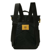 Roka Canfield B Small All Black Recycled Nylon Backpack - Black/Corn Yellow