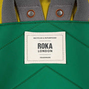 Roka Canfield B Small Creative Waste Colour Block Recycled Nylon Backpack - Green/Yellow/Orange