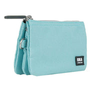 Roka Carnaby Small Black Label Recycled Canvas Wallet - Spearmint Blue