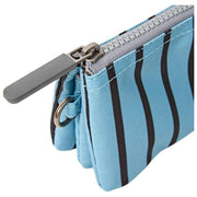 Roka Carnaby Small Recycled Canvas Wallet - Blue Stripe
