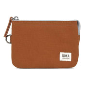 Roka Carnaby Small Recycled Canvas Wallet - Bran Brown