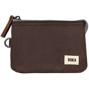 Roka Carnaby Small Sustainable Canvas Wallet - Dark Chocolate Brown