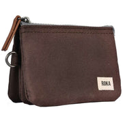 Roka Carnaby Small Sustainable Canvas Wallet - Dark Chocolate Brown