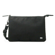 Roka Carnaby XL All Black Recycled Canvas Crossbody Bag - Ash Black