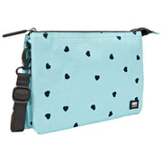 Roka Carnaby XL Recycled Canvas Crossbody Bag - Blue/Blue Hearts