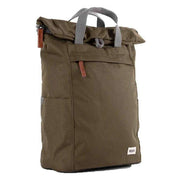 Roka Finchley A Medium Sustainable Canvas Backpack - Moss Brown