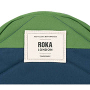 Roka Paddington B Creative Waste Two Tone Recycled Canvas Crossbody Bag - Deep Blue/Foliage Green