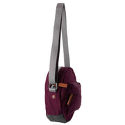 Roka Paddington B Small Sustainable Canvas Crossbody Bag - Sienna Burgundy