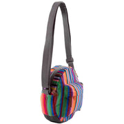 Roka Paddington B Small Sustainable Canvas Striped Crossbody Bag - Multi-colour