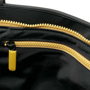 Roka Trafalgar B All Black Recycled Nylon Tote Bag - Black/Corn Yellow