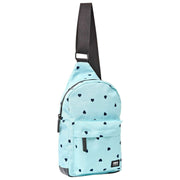 Roka Willesden B Large Recycled Canvas Crossbody Bag - Blue/Blue Hearts