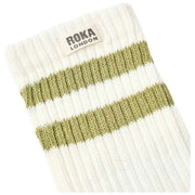 Roka Windsor Stripe Crew Socks - Avocado Green