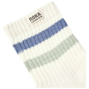 Roka Windsor Stripe Crew Socks - Coastal Blue/Mist
