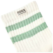 Roka Windsor Stripe Crew Socks - Matcha Green