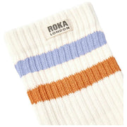 Roka Windsor Stripe Crew Socks - Thistle/Burnt Orange