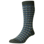 Scott Nichol Rydal Merino Wool New Fair Isle Socks - Charcoal Fleck