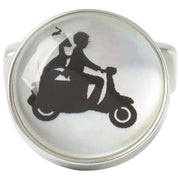 Simon Carter 40th Anniversary Scooter Cufflinks - Silver/Black
