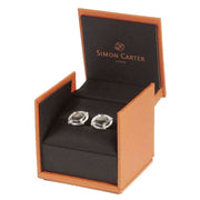 Simon Carter Mother of Pearl Life Buoy Cufflinks - Silver/Grey