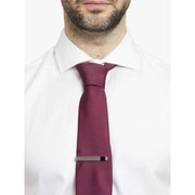 Simon Carter Onyx Brushed Tie Slide - Silver/Black