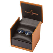 Simon Carter Oval Eye Cufflinks - Navy/Silver