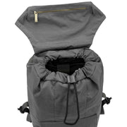 Smith and Canova Flapover Nylon Backpack - Dark Grey