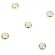 Sophos Round Mother of Pearl Dress Studs - Cream/Gold