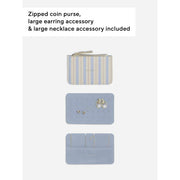 Stackers Expanding Travel Jewellery Case - Oatmeal/Blue