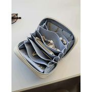 Stackers Expanding Travel Jewellery Case - Oatmeal/Blue