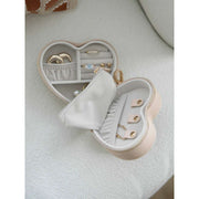 Stackers Heart Travel Jewellery Box - Blush Raffia