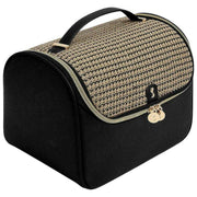 Stackers Large Cosmetic Case - Black Raffia