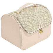 Stackers Large Cosmetic Case - Blush Raffia