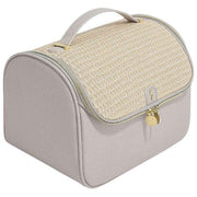 Stackers Large Cosmetic Case - Taupe Raffia
