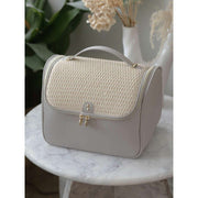 Stackers Large Cosmetic Case - Taupe Raffia