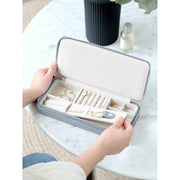 Stackers Sleek Necklace Zipped Travel Jewellery Box - Dusky Blue