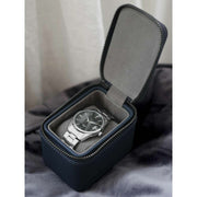 Stackers Zipped Mini Travel Watch Box - Navy Blue