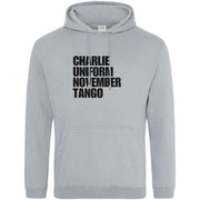 Teemarkable! Charlie Uniform November Tango Hoodie Light Grey / Small - 96-101cm | 38-40"(Chest)