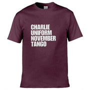 Teemarkable! Charlie Uniform November Tango T-Shirt Maroon / Small - 86-92cm | 34-36"(Chest)